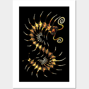 Bold Yellow Centipede Posters and Art